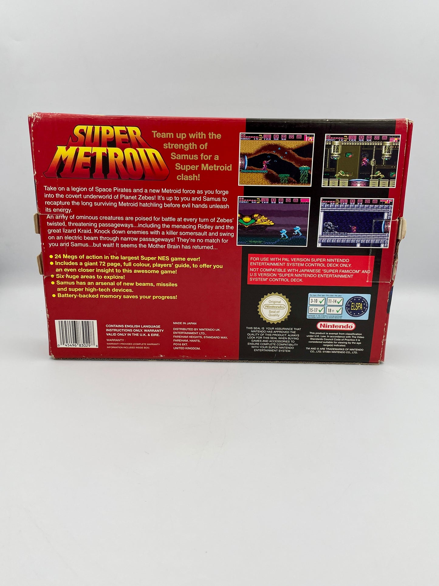 Super Metroid SNES Big Box Edition Complete in Box