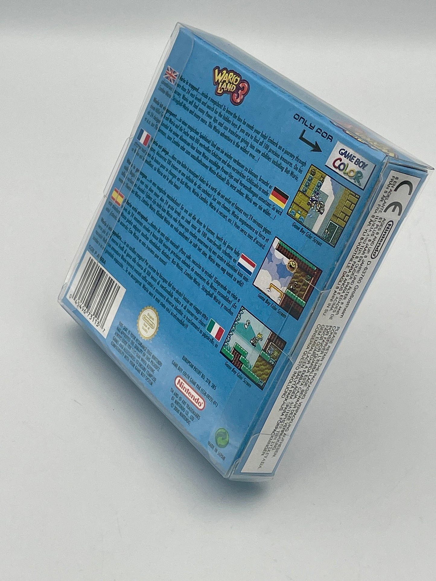 Back view of a video game case with text and graphics on a white background