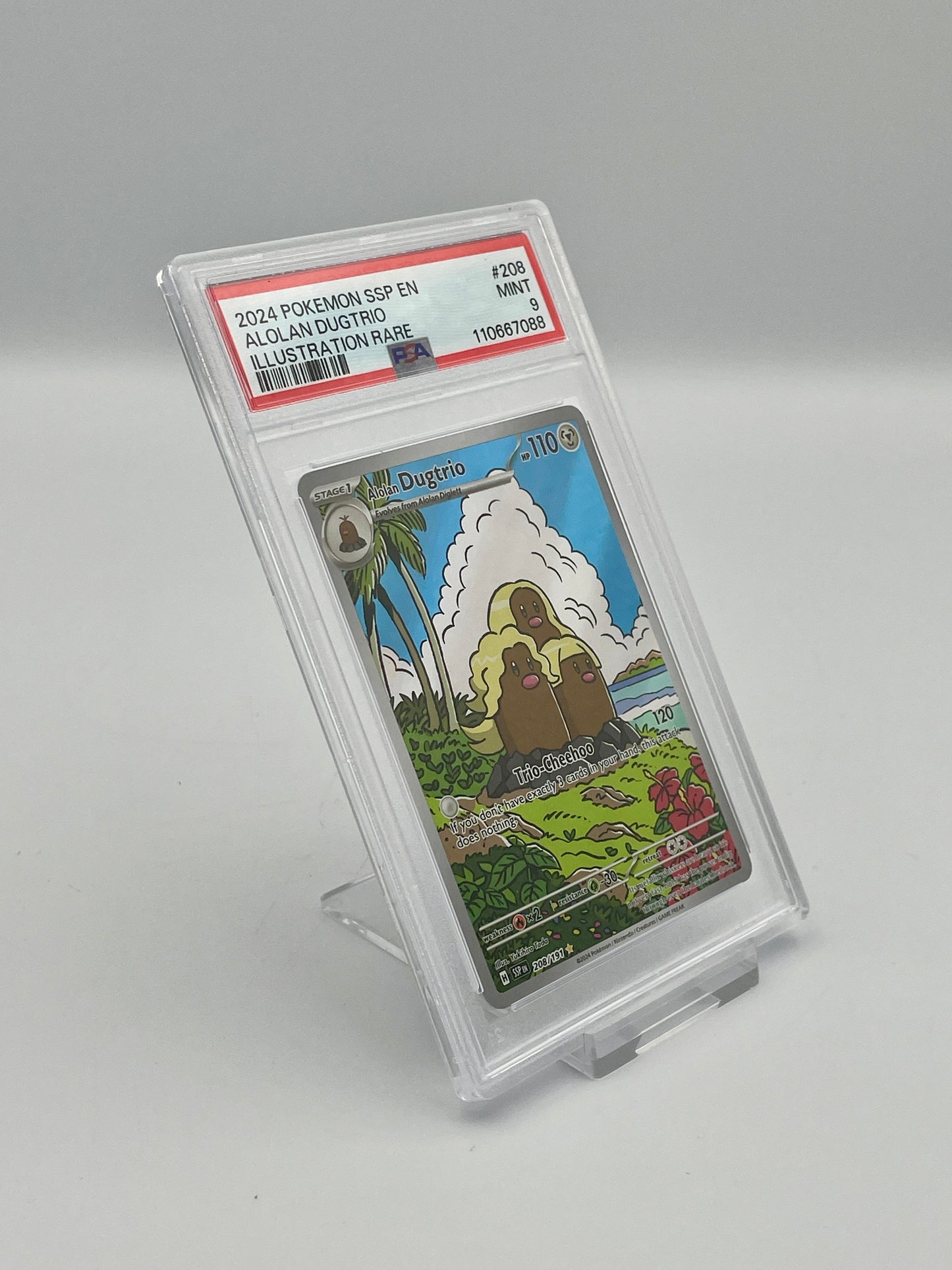 Alolan Dugtrio #208 Illustration Rare – Surging Sparks – PSA 9