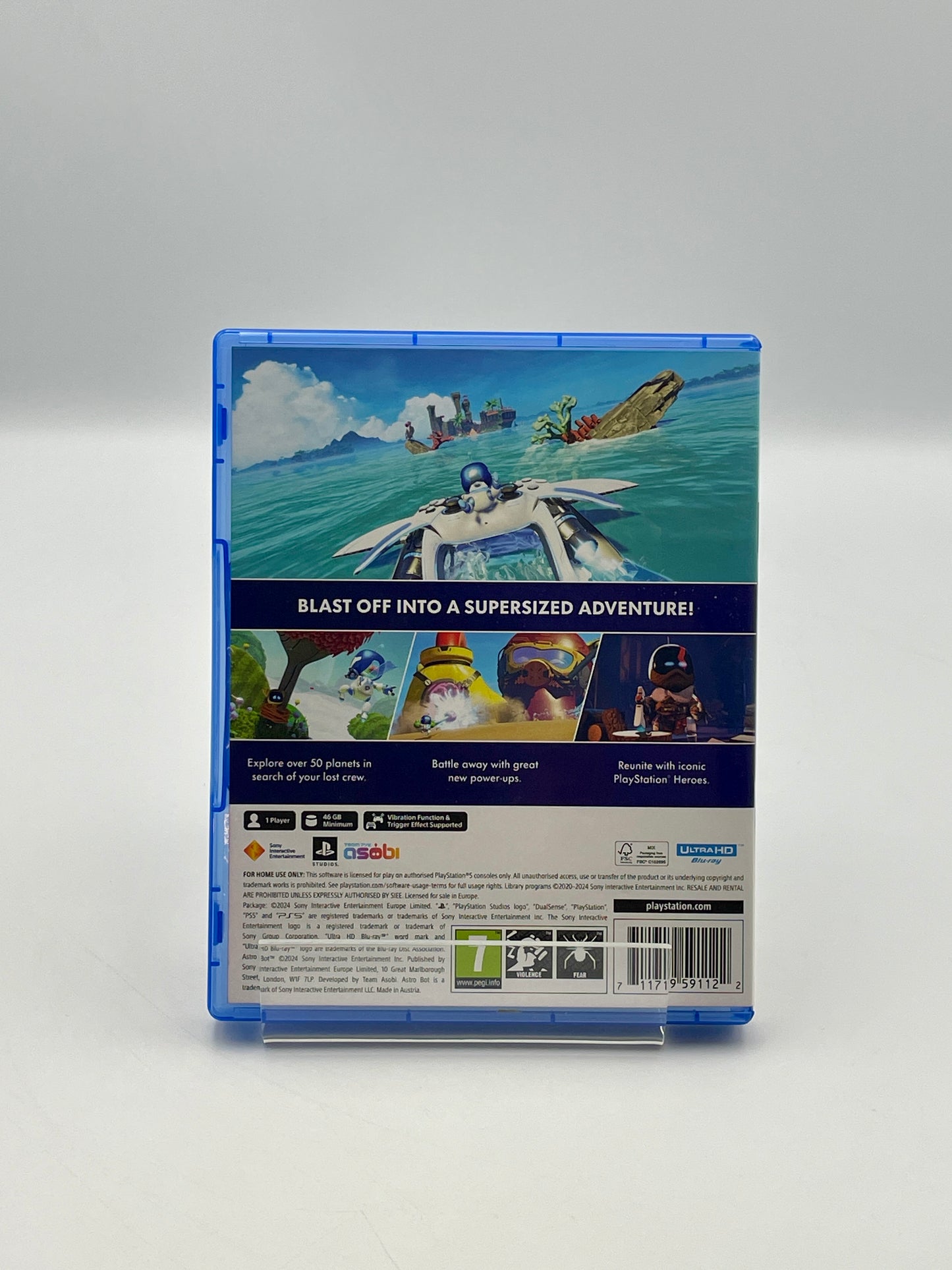 Video game case with colorful artwork on a white background