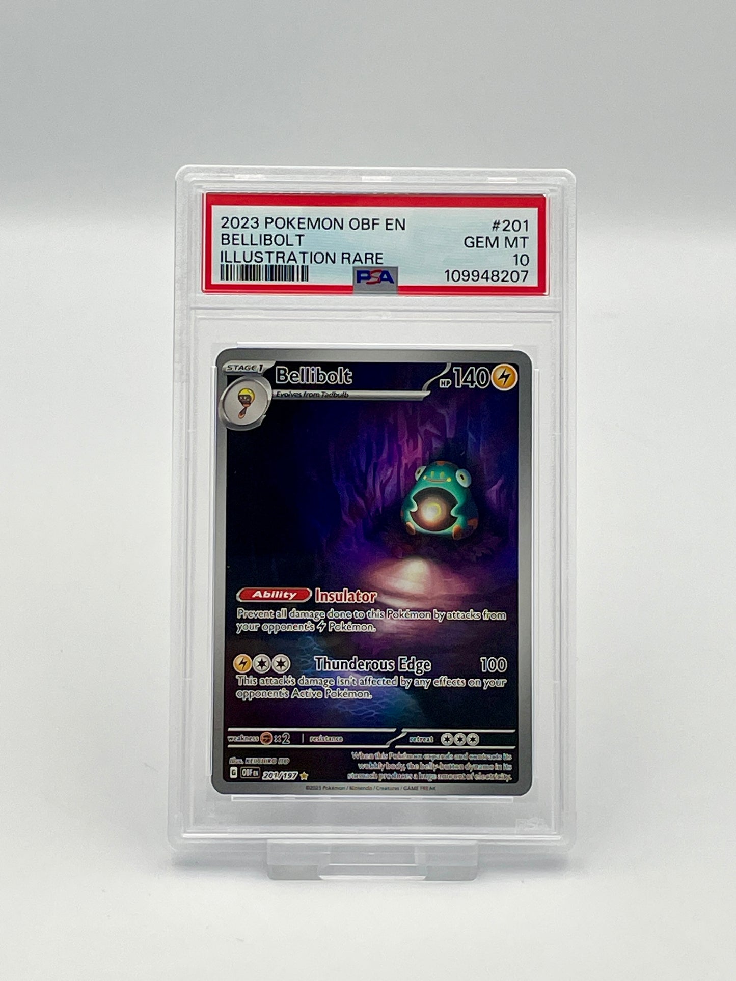 Bellibolt #201 Illustration Rare – Obsidian Flames – PSA 10