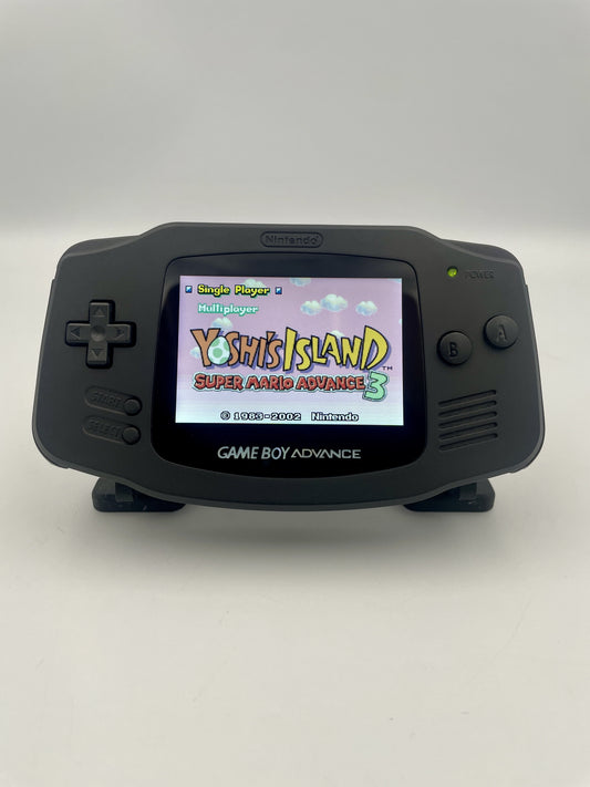 Game Boy Advance displaying 'Yoshi's Island' on a white background