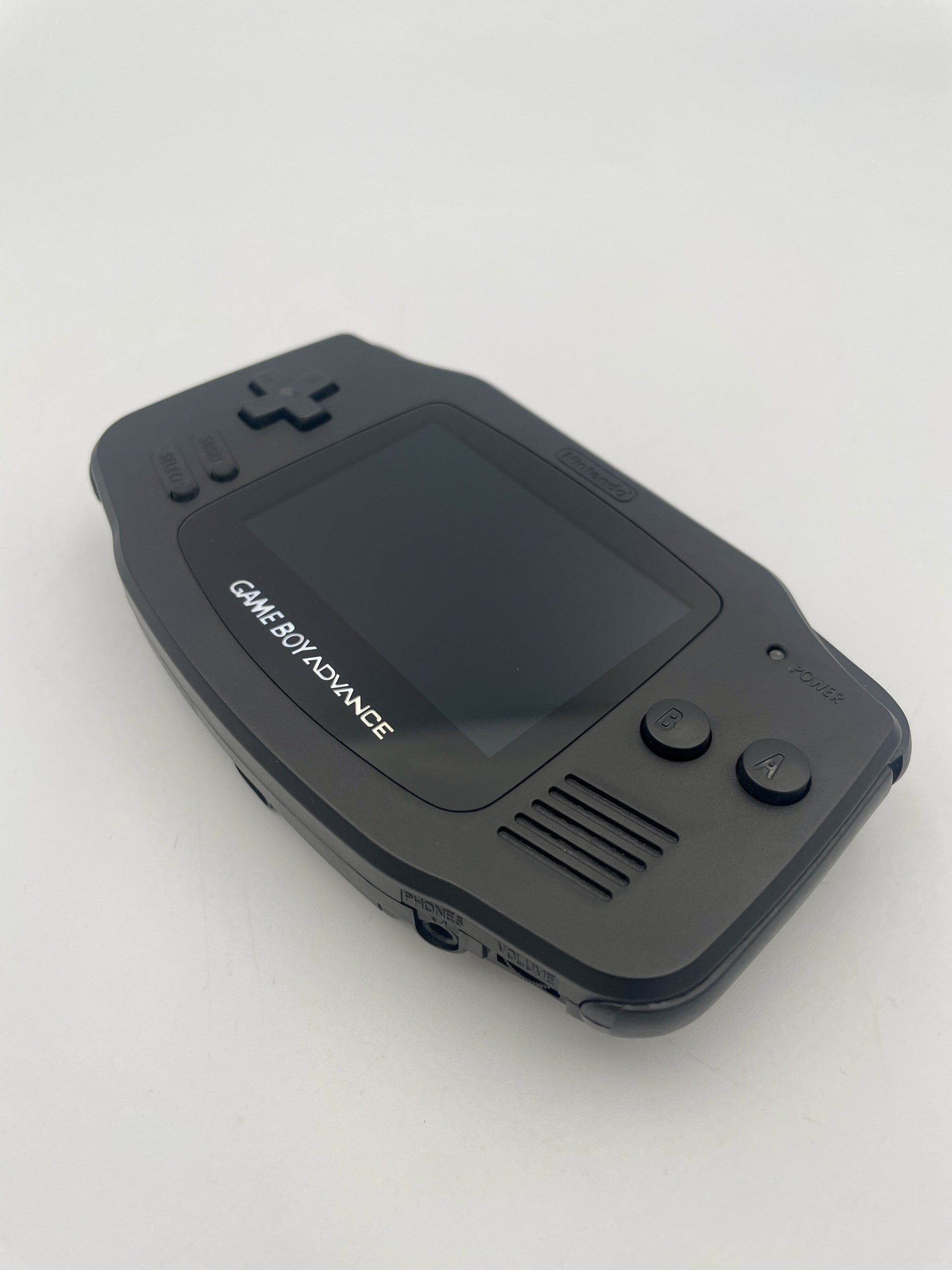 Black Game Boy Advance on a white background