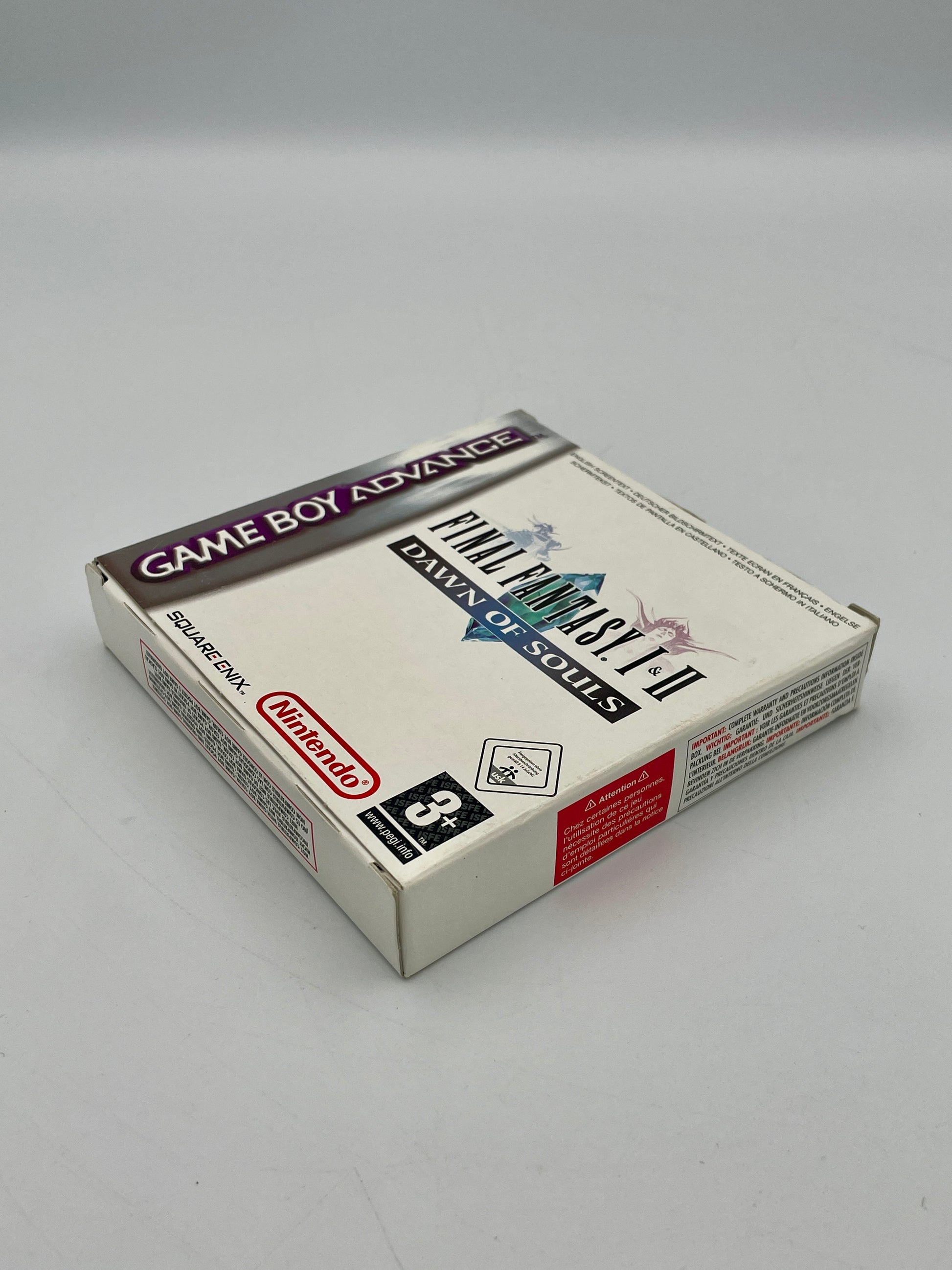 Game Boy Advance game cartridge packaging on a gray background