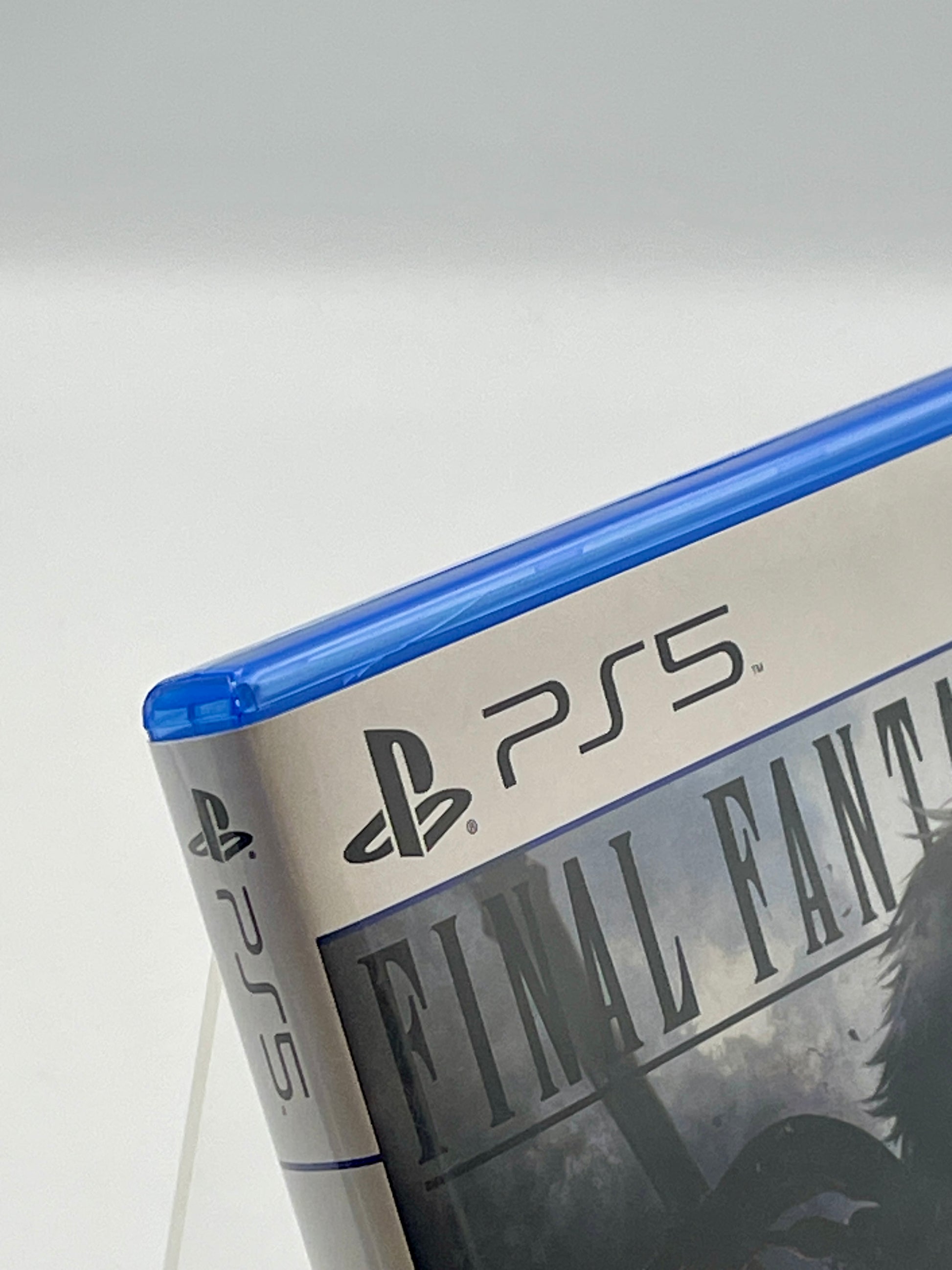 PlayStation 5 console with 'Final Fantasy' cover on a white background
