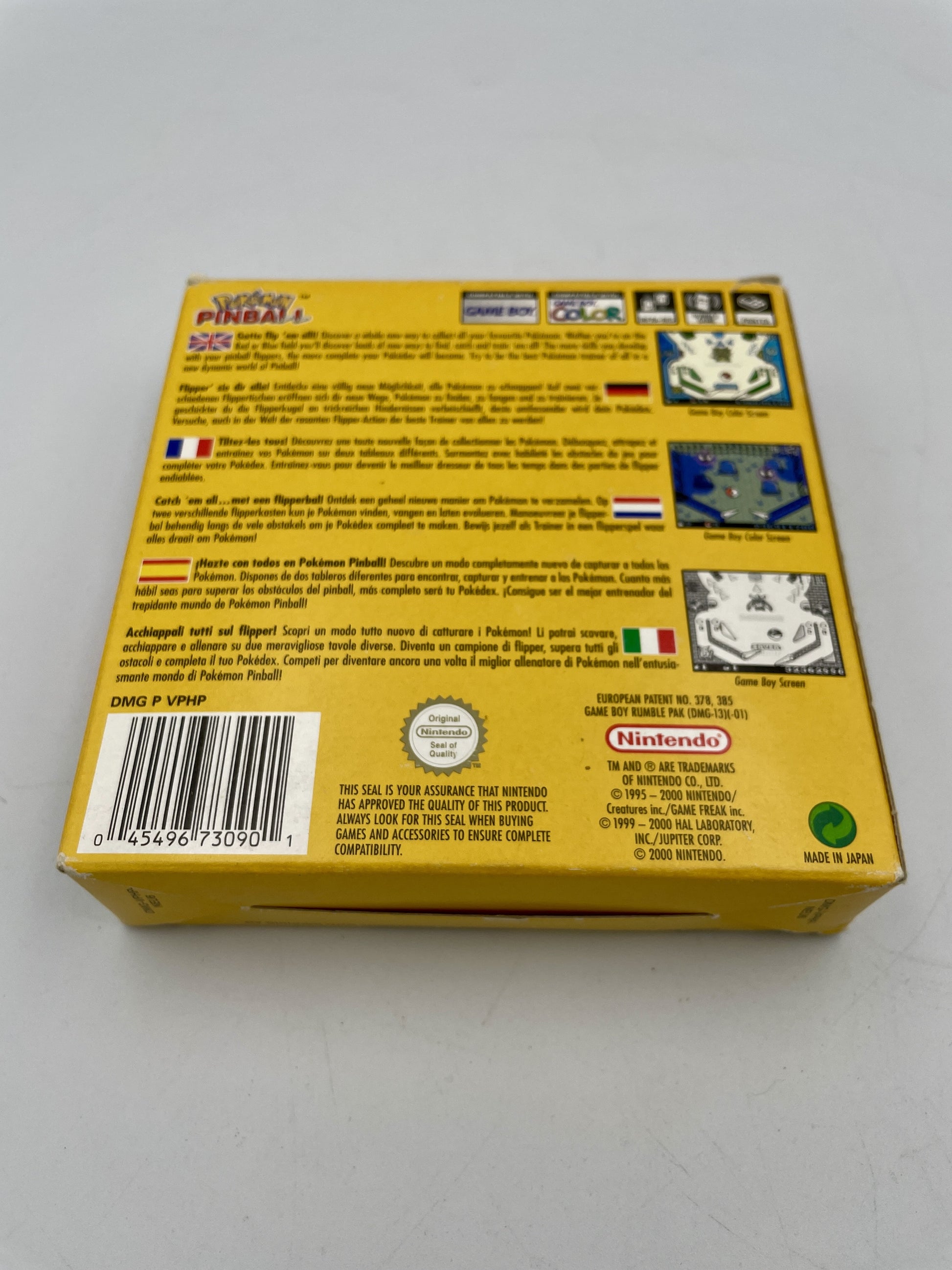 Game Boy Color Pokémon Pinball complete in box with rumble cartridge, manual and original packaging