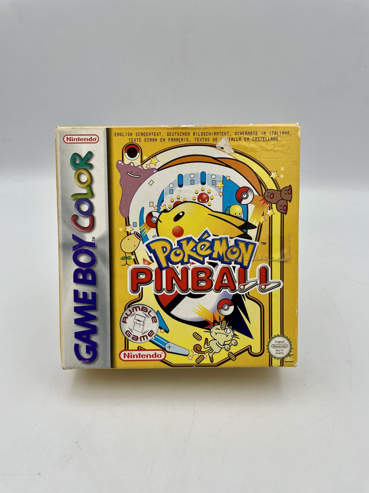 Game Boy Color Pokémon Pinball complete in box with rumble cartridge, manual and original packaging