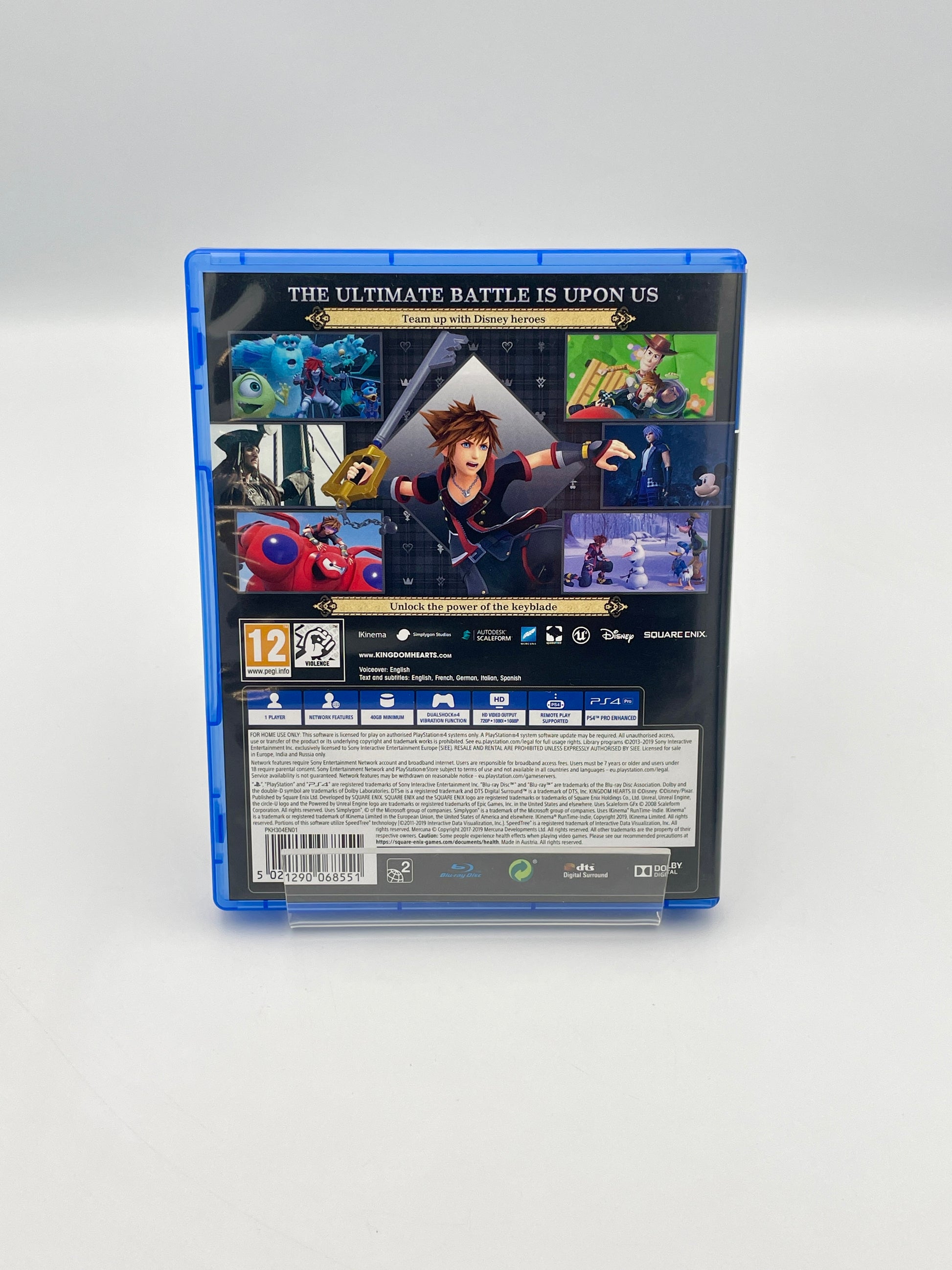Video game case with character artwork and text on a white background
