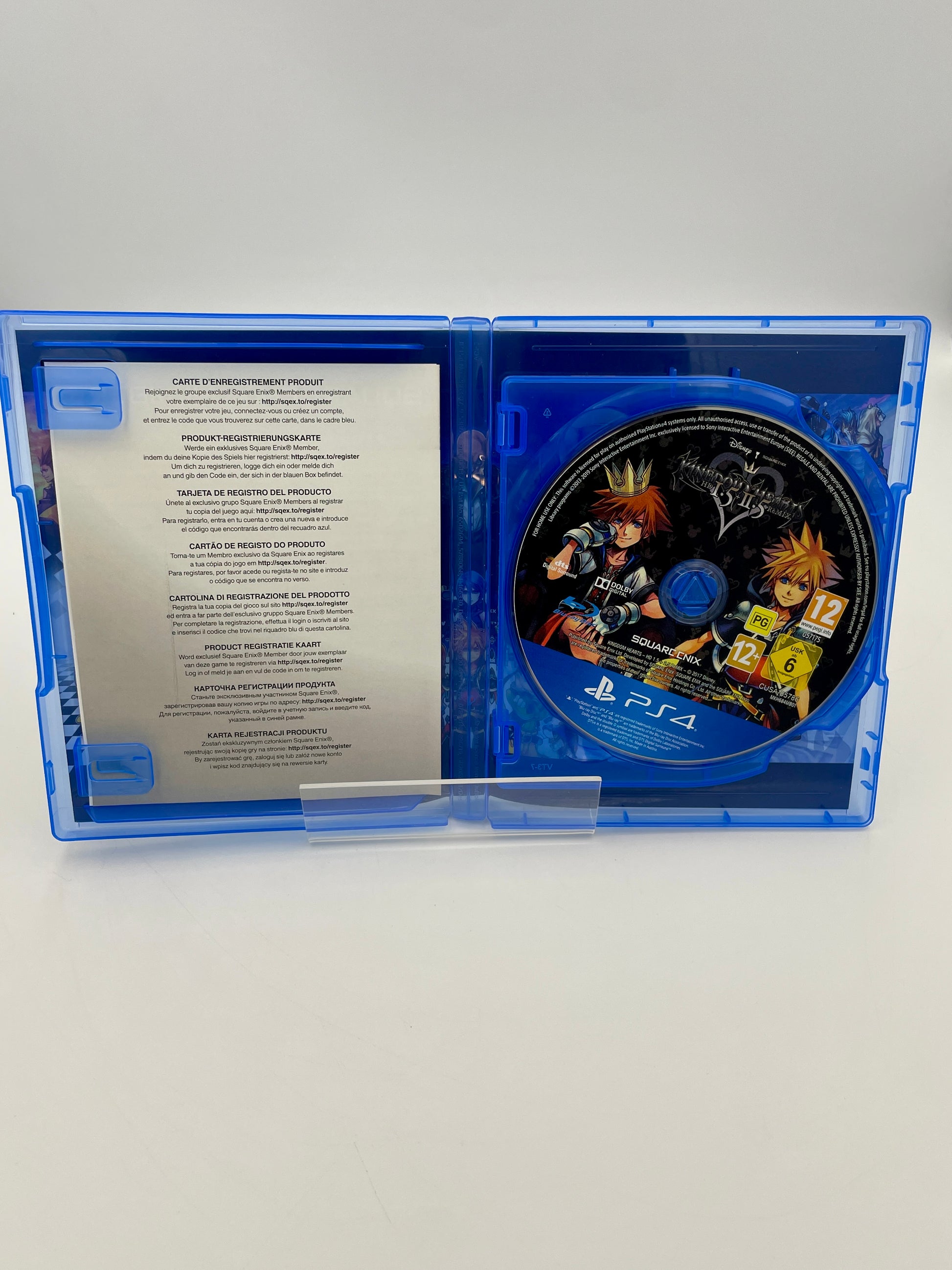 PlayStation 4 game disc in a blue case on a white background