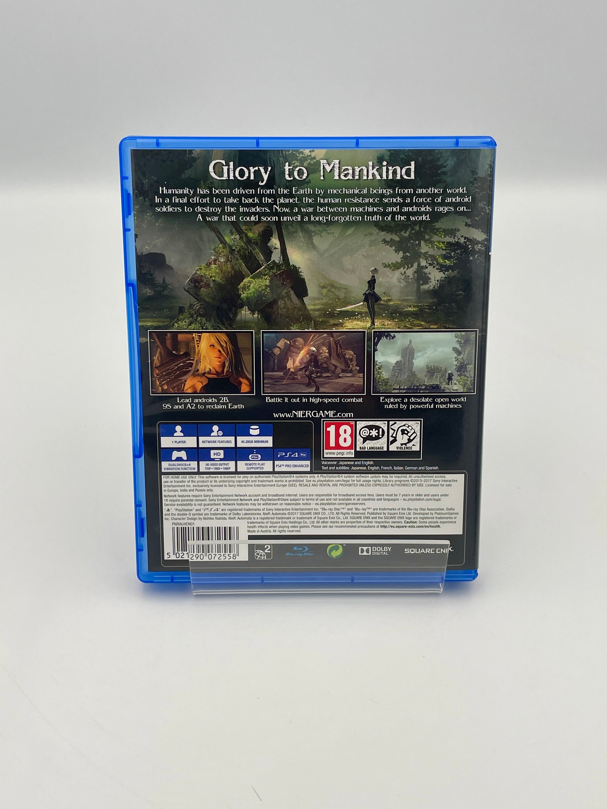 Video game case for 'Glory to Mankind' on a white background