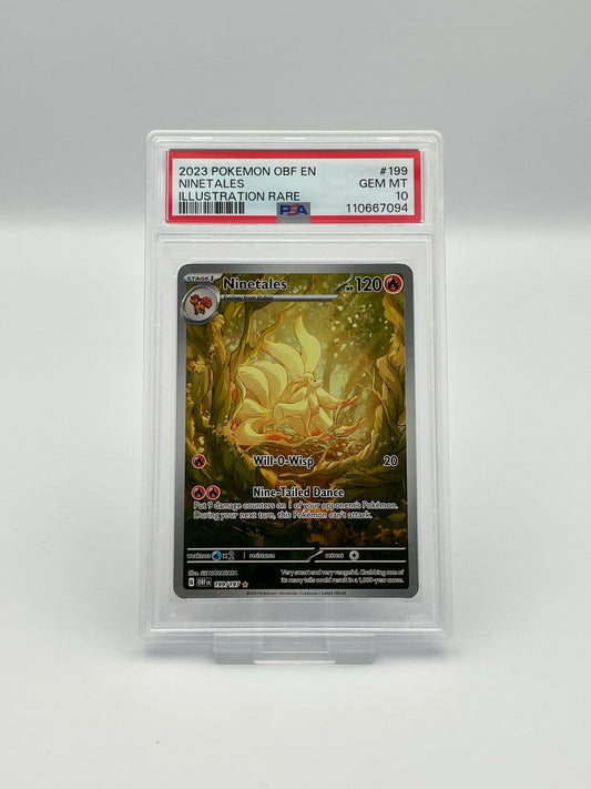 Ninetales #119 Illustration Rare – Obsidian Flames – PSA 10