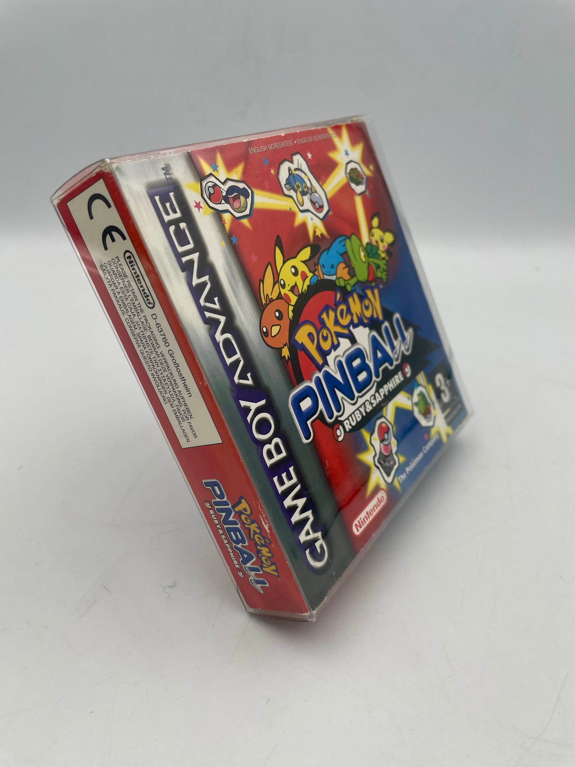 Pokémon Pinball Game Boy Advance game case on a white background
