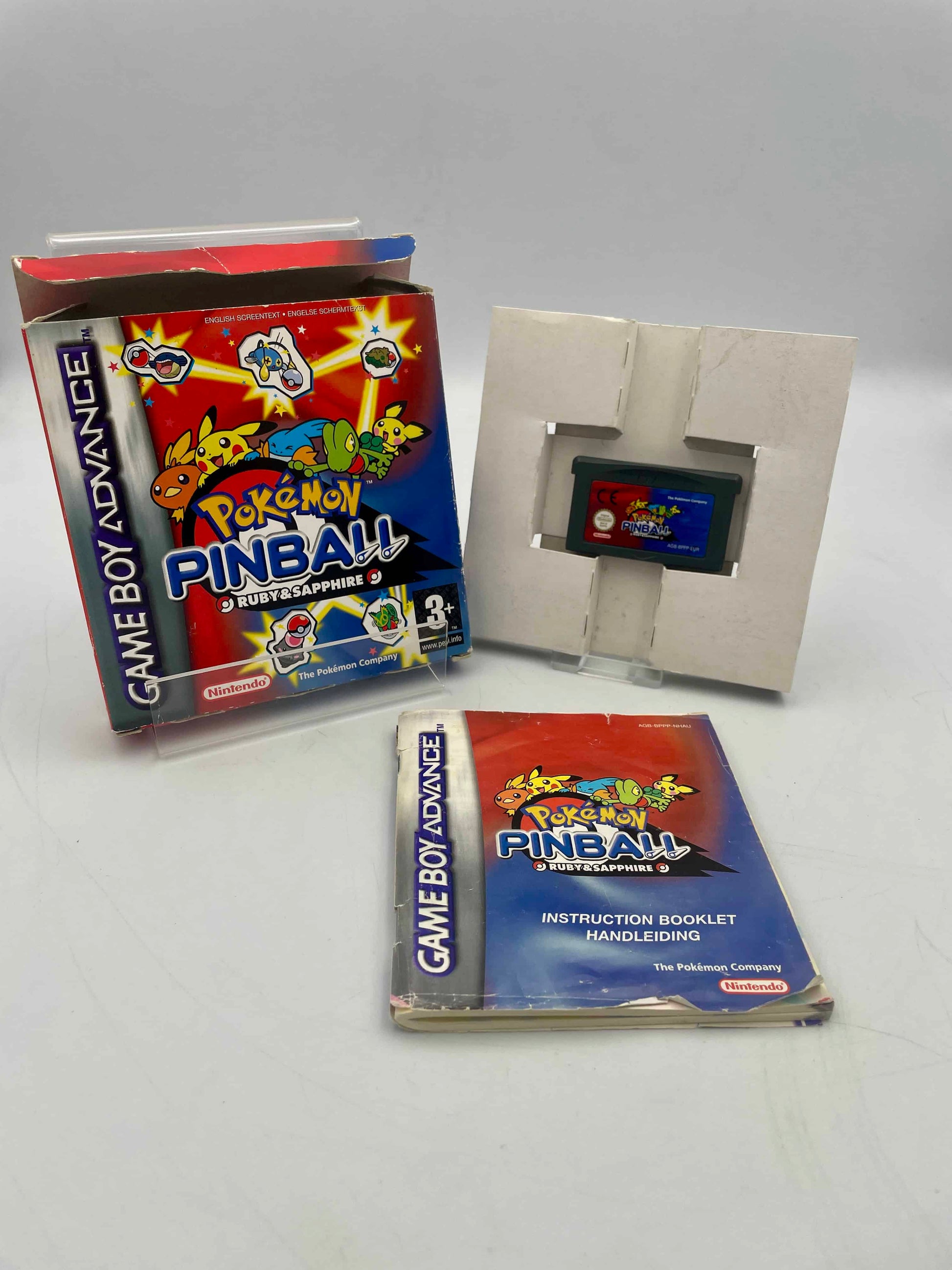 Game Boy Advance game cartridge with packaging and instruction booklet on a white background