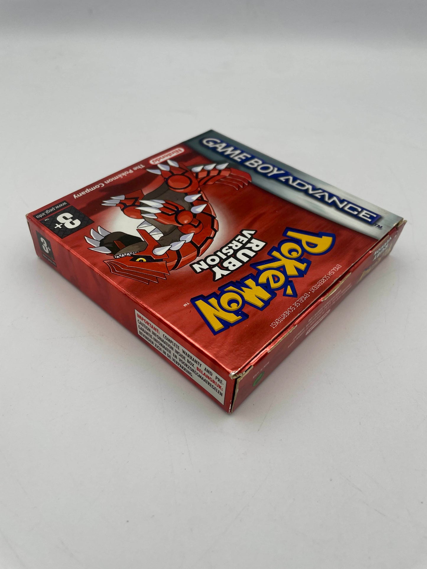 Pokémon Red and Yellow Game Boy Advance game case on a white background
