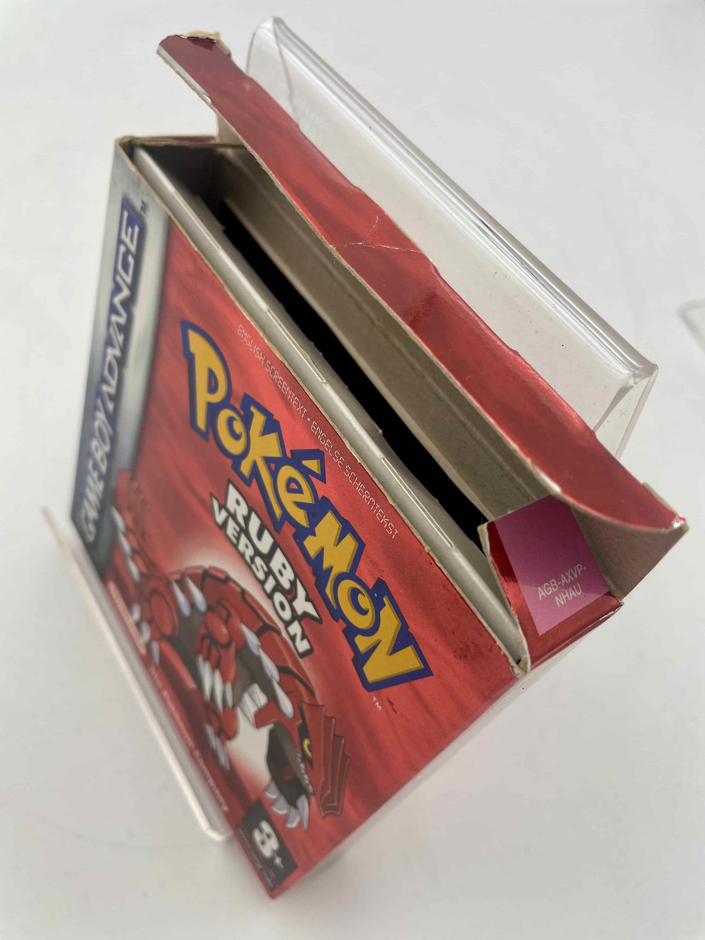 Pokémon Ruby version game case on a white background