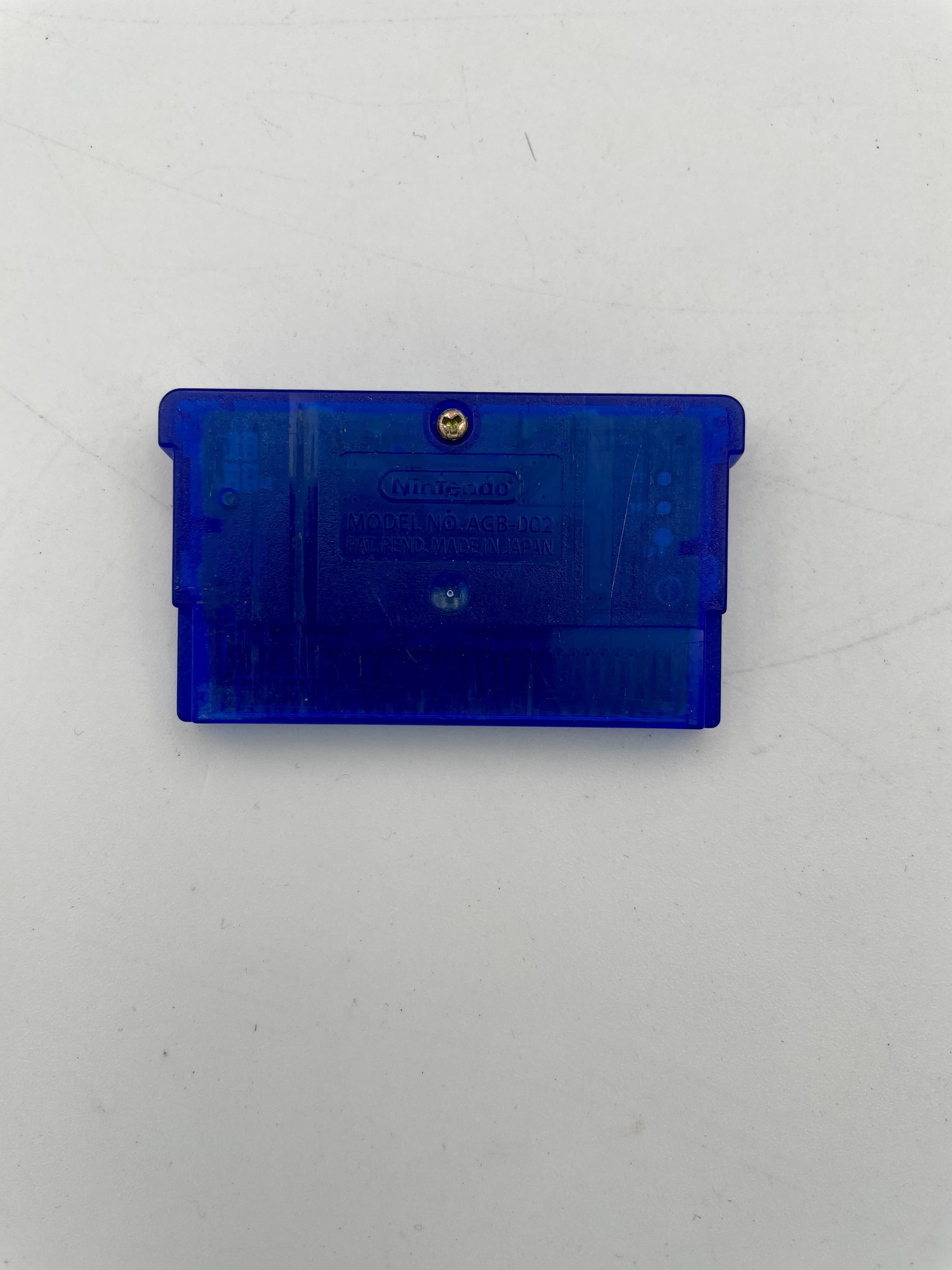 Blue game cartridge on a white background