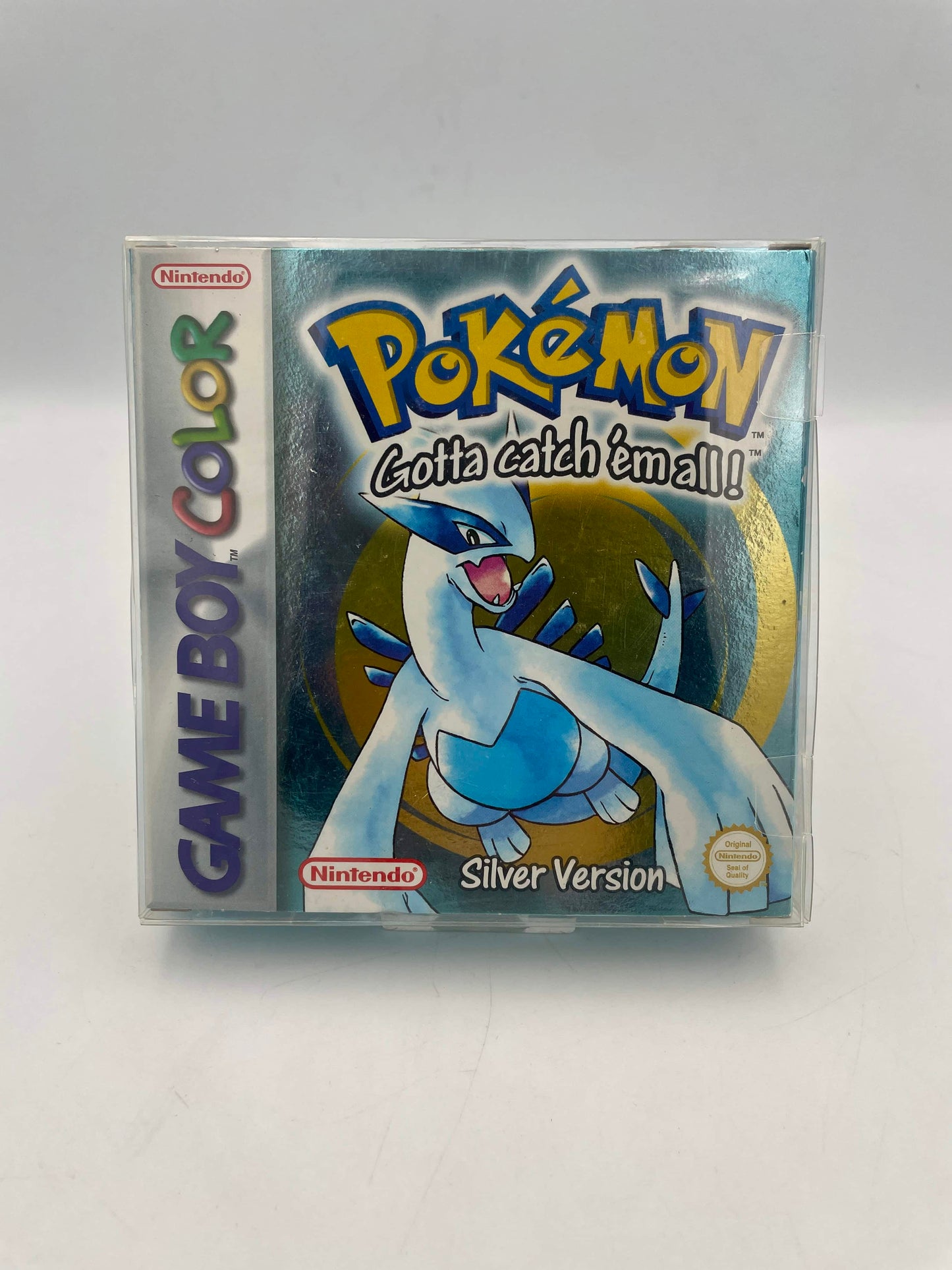 Pokémon Game Boy Color Silver Version packaging on a white background