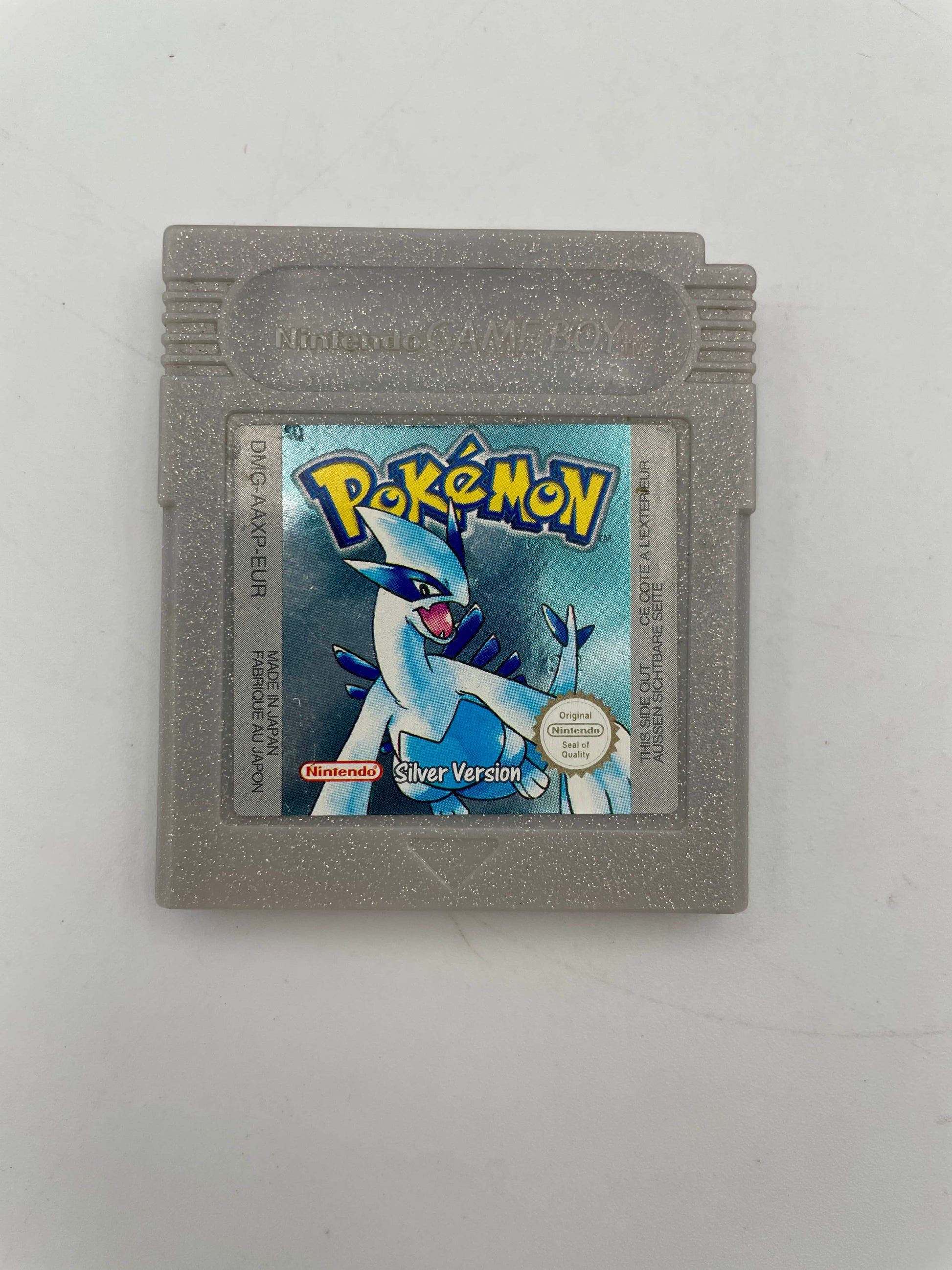 Pokémon Silver Version game cartridge on a white background