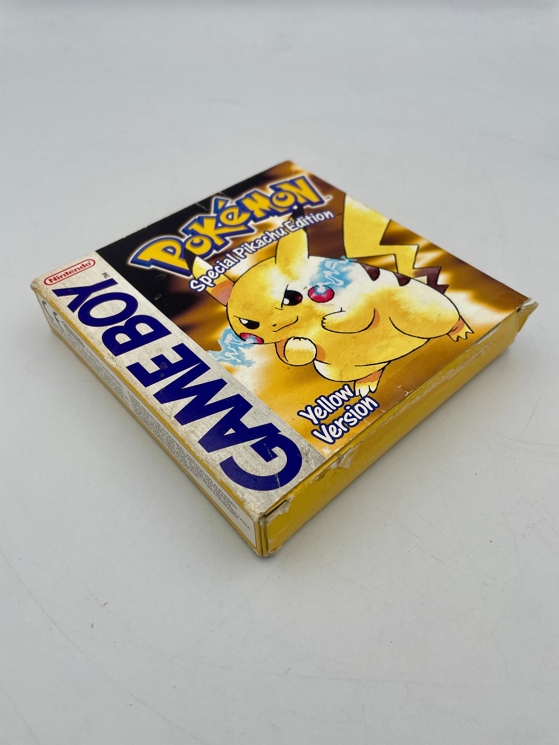 Pokémon Game Boy Yellow Version packaging on a white background