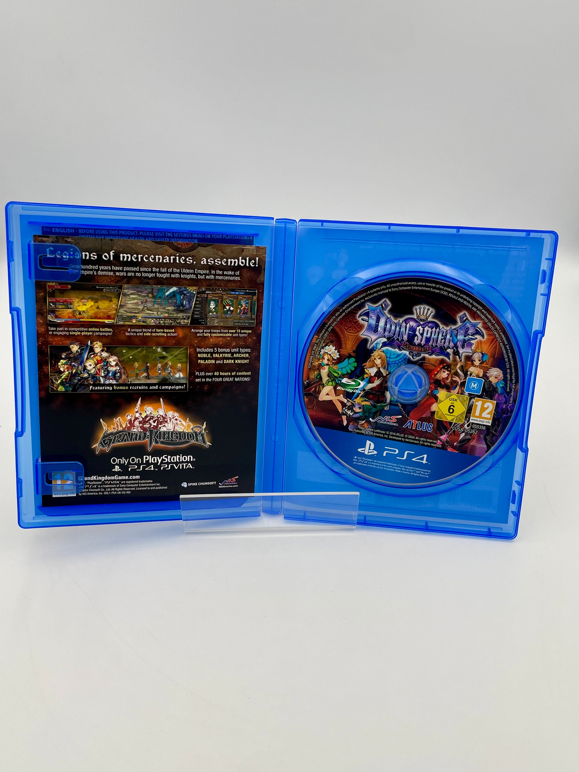 PlayStation 4 game disc in a blue case on a white background
