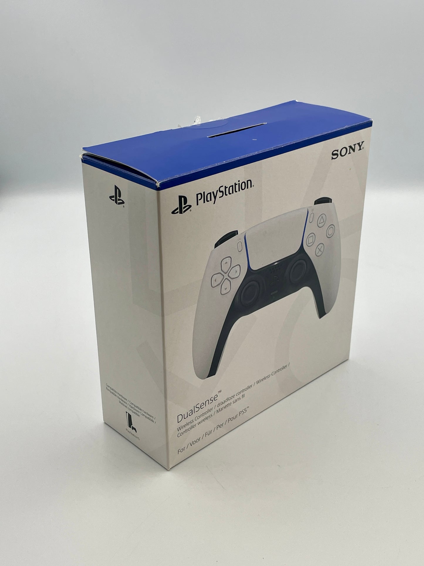 Sony PlayStation DualSense controller packaging on a white background