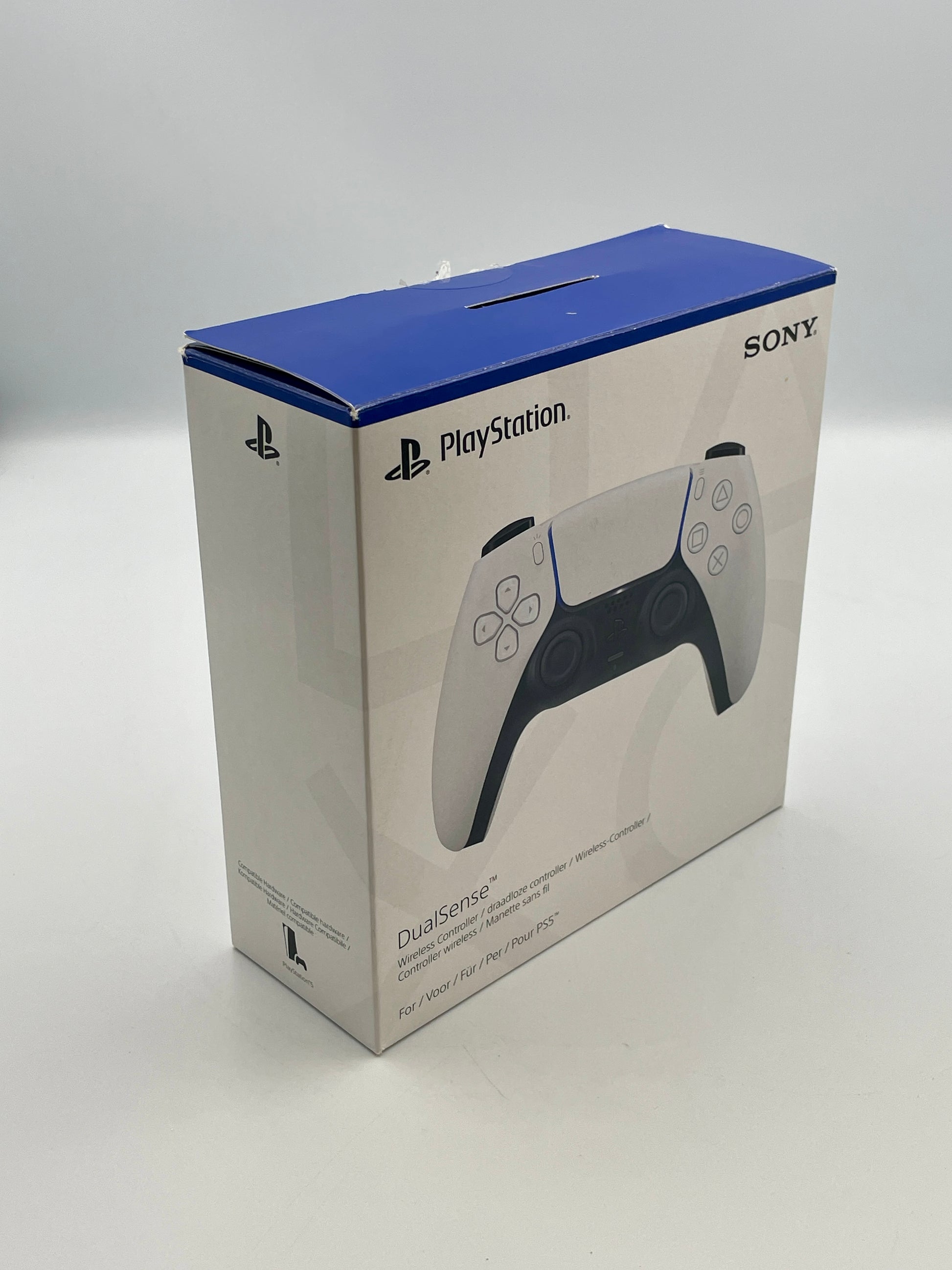 Sony PlayStation DualSense controller packaging on a white background