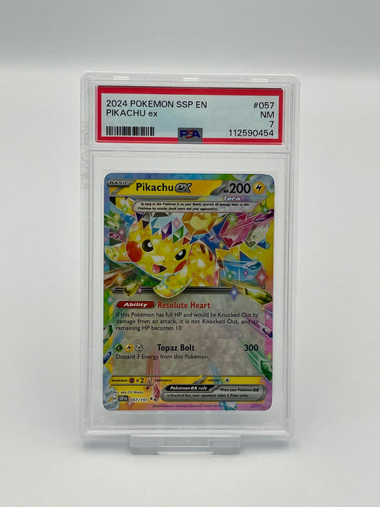 Pikachu Ex #057 - Surging Sparks - PSA 7