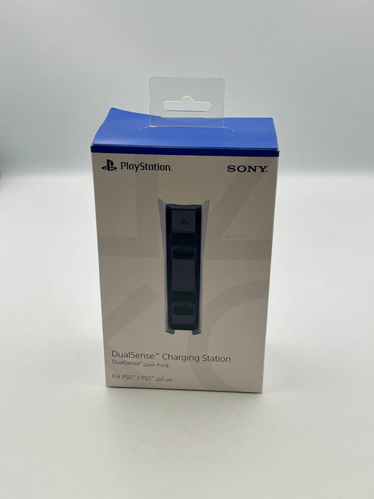 PlayStation DualSense charging station packaging with Sony branding on a white background