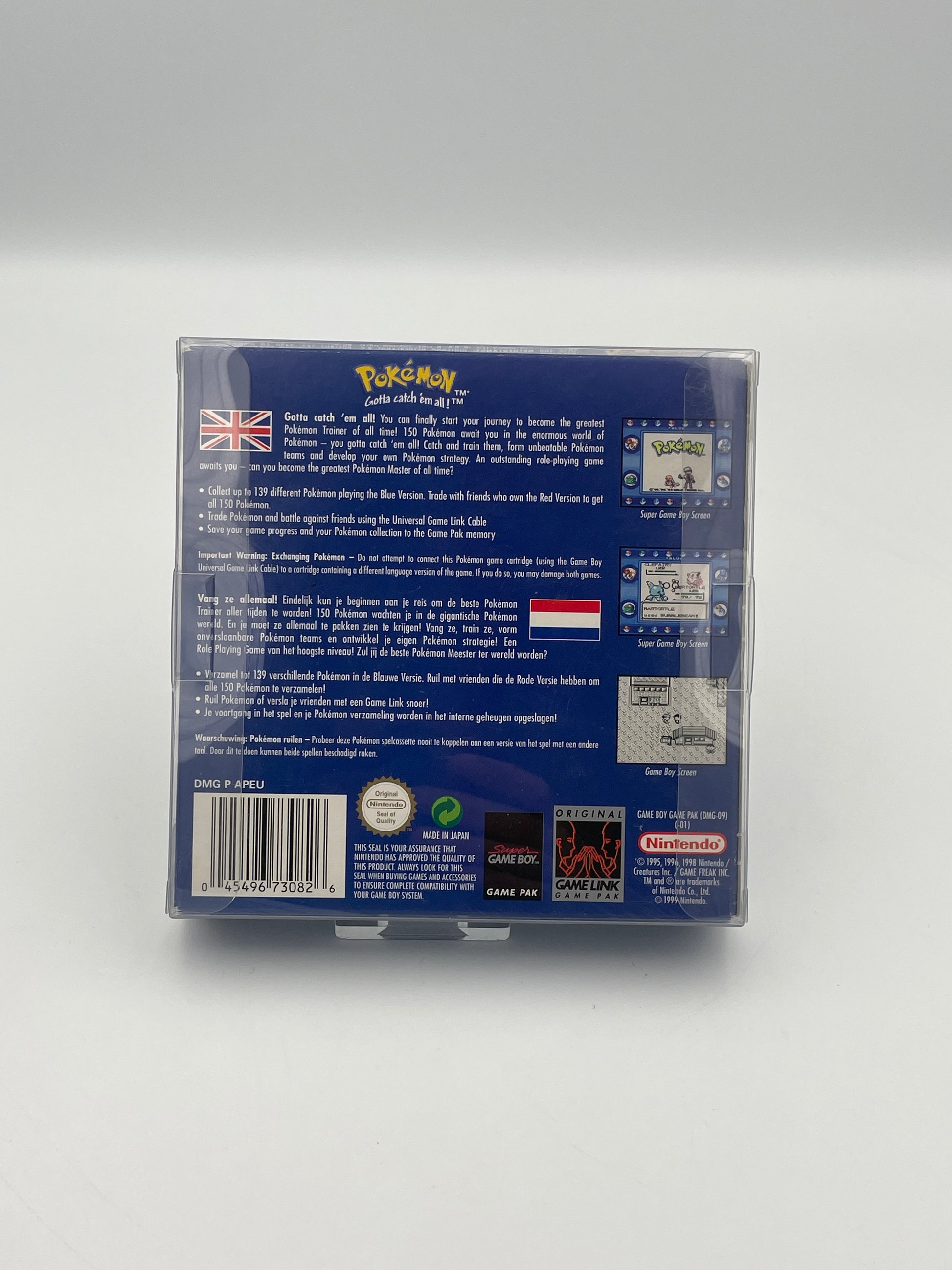 Back view of a Pokémon trading card game packaging on a white background