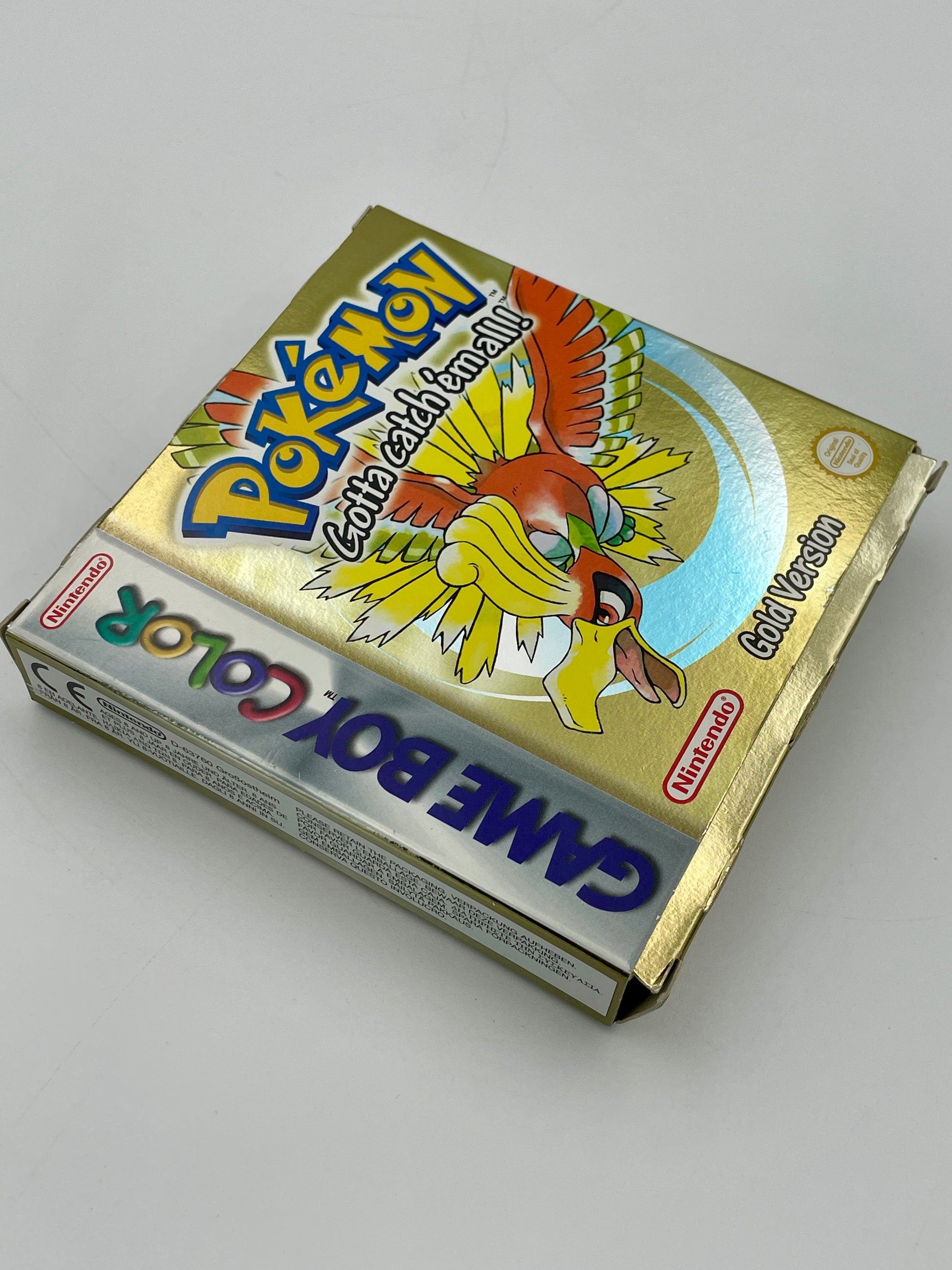 Pokémon Game Boy Color packaging with Pokémon logo and character on a white background