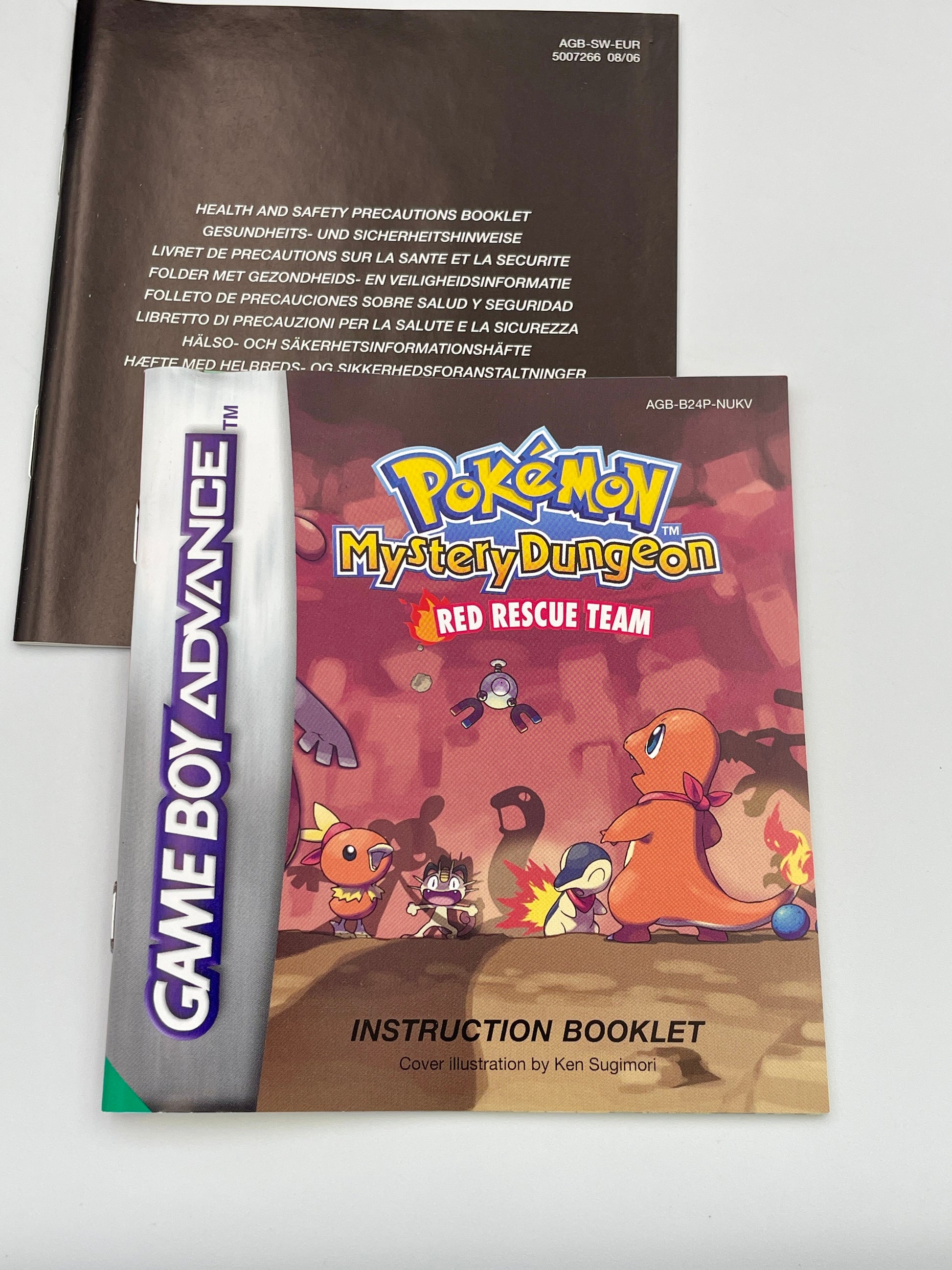 Game Boy Advance instruction booklet for 'Pokémon Mystery Dungeon: Red Rescue Team' on a white background