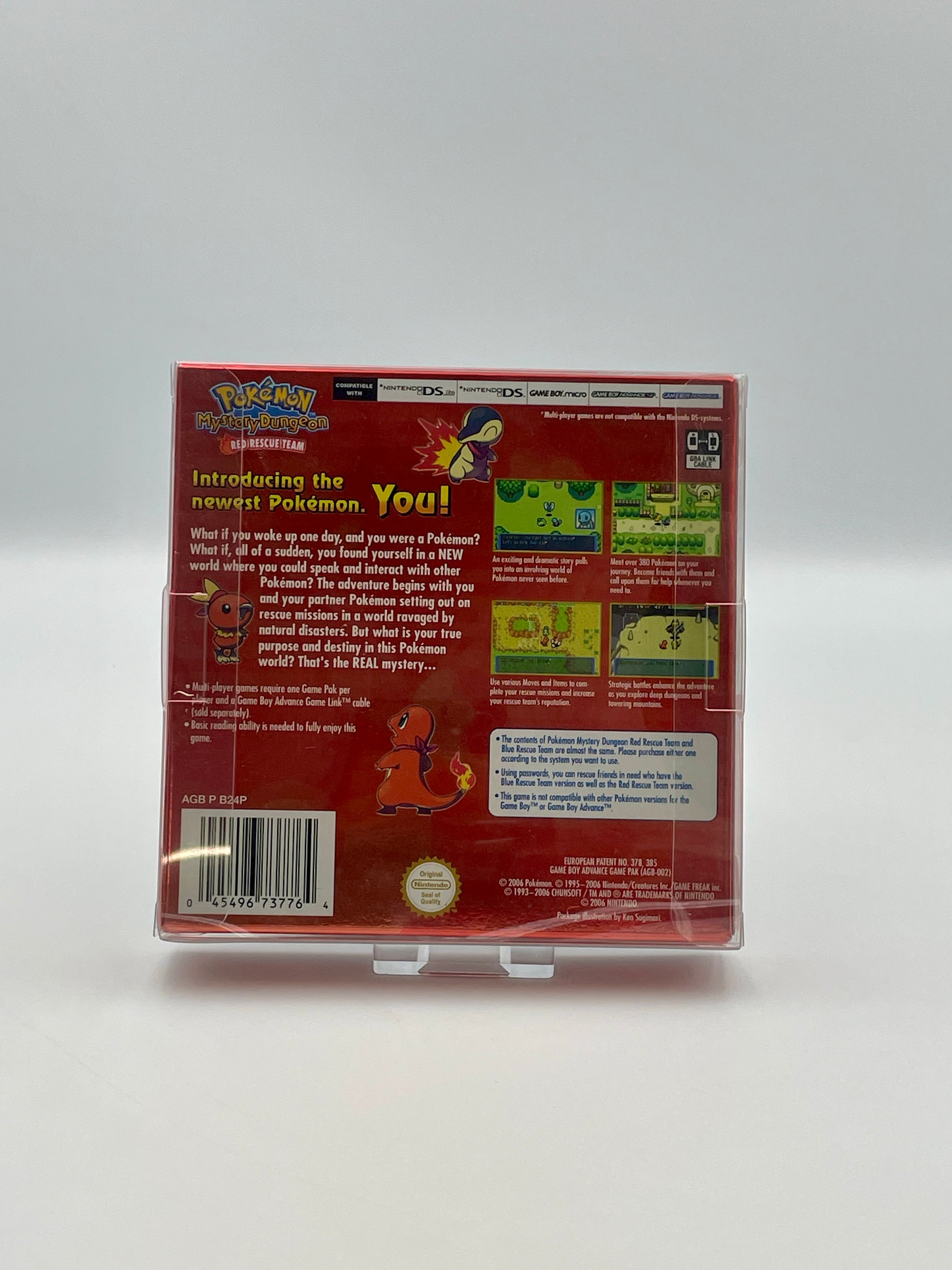 Back of a Pokémon trading card packaging with text and graphics.