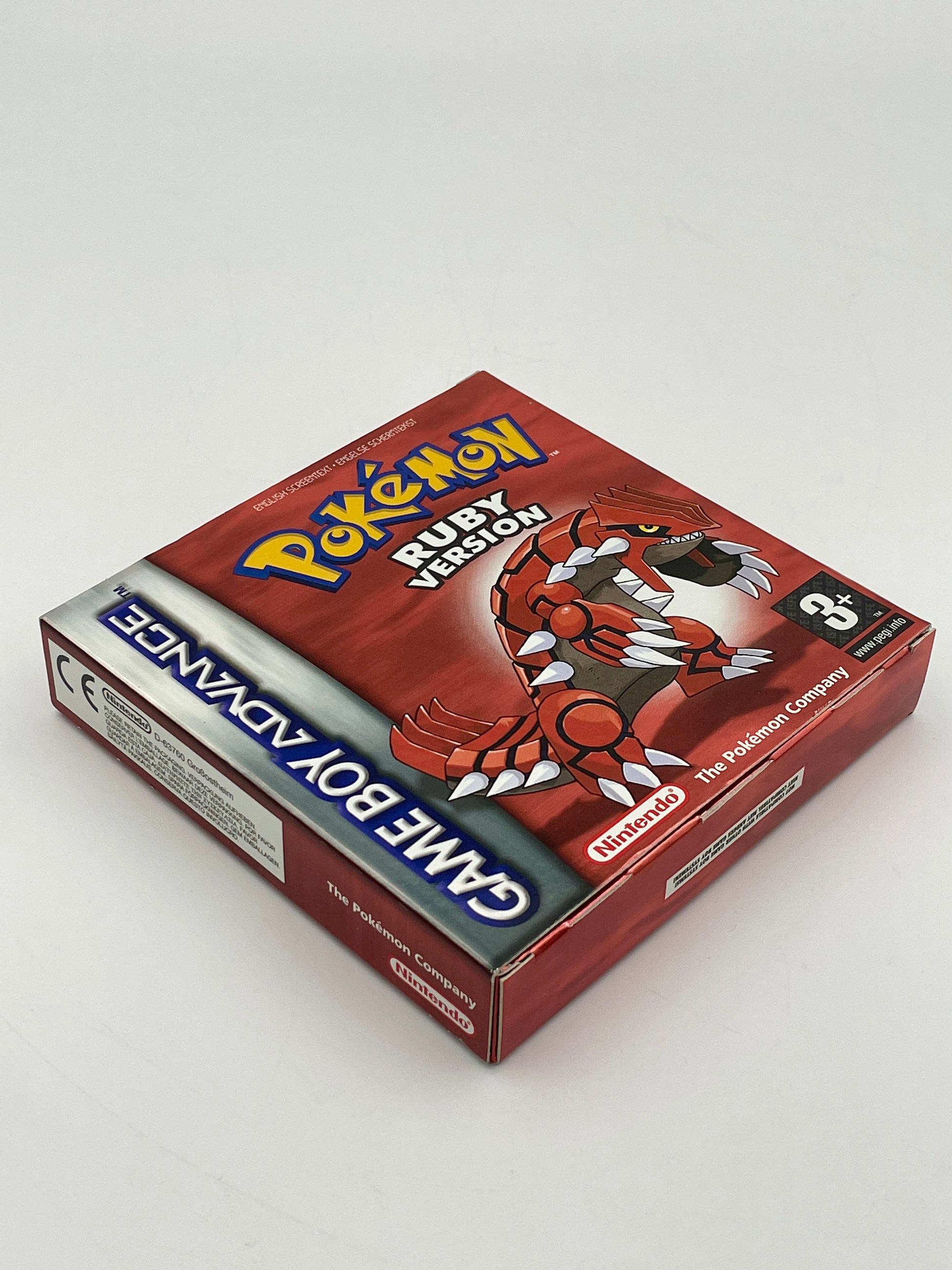 Pokémon Ruby Version Game Boy Advance game case on a white background