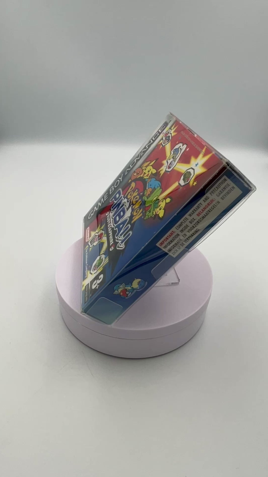 Rotating video of the game Pokemon pinball ruby & sapphire for the game boy advance.