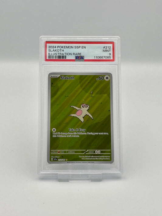 Slakoth #212 Illustration Rare – Surging Sparks – PSA 9