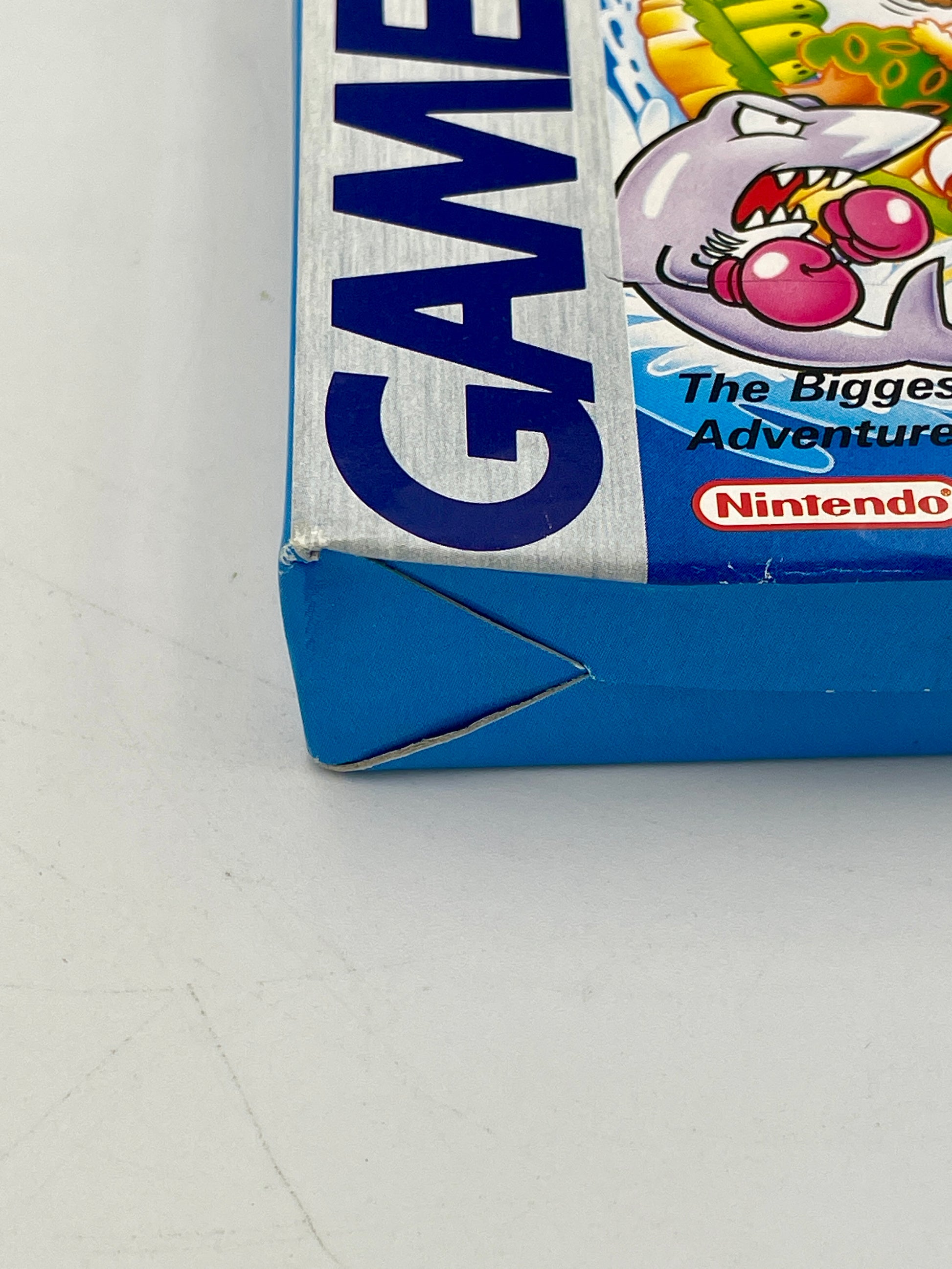 Close-up of a Game Boy Color cartridge packaging with a cartoon character on a white background