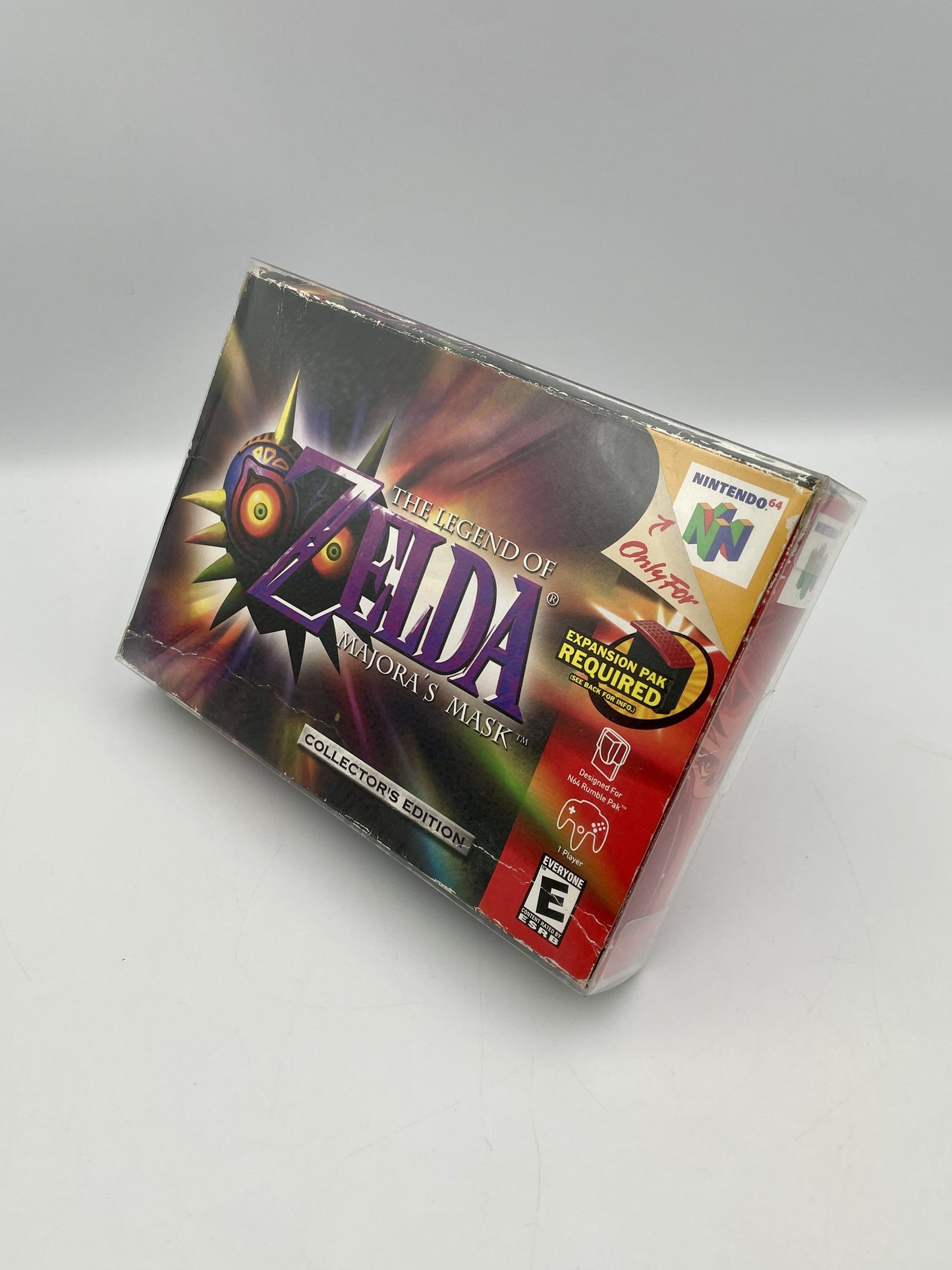 Collector's edition of 'The Legend of Zelda: Majora's Mask' for Nintendo 64 on a gray background